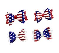 Pasador de para niñas con clip de de pato con, A | Agarre de de pato para looks de cabello de fiesta y uso diario de niñas, diseño de rayas de estrellas