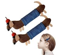 Pasador de para perro salchicha, pasador de para perro salchicha - Juego de 2 pasadores para de perro,Precioso clip de garra para perro, adorable clip para peinar el cabello elegante de 10 cm para fle