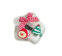 Pasador de pelo con temática de Navidad para niñas calientes de felpa en forma de estrella, pinzas de pelo de felpa para niñas adolescentes