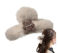 Pasador de pelo de oso de peluche: pinza para el pelo de 5 pulgadas, diseño de peluche, pinzas reutilizables con agarre | Lindo accesorio para el pelo para amigos peludos, regalo para