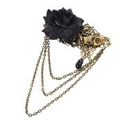 Pasador de pelo gótico Steampunk con diseño de calavera vintage con diseño de cruz de rosas, accesorio retro punk para hombres y mujeres, accesorio de metal hecho a mano, estética clásica | Einzi