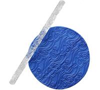 Pasador de rodillo impreso, pasador de rodaje transparente acrílico decoración de cocina linda herramienta de bricolaje para hornear galletas de masa de pasta de pastel (Ondas)