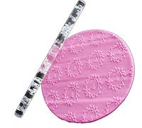 Pasador de rodillo impreso, pasador de rodaje transparente acrílico decoración de cocina linda herramienta de bricolaje para hornear galletas de masa de pasta de pastel (Sol sonriente)
