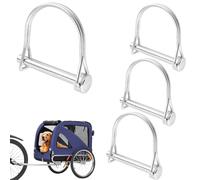 Pasador de seguridad de 8 x 65 mm, pasador de seguridad tubular, 4 unidades, pasador de acoplamiento en forma de D, perno de seguridad de acero para muelles, con cierre de bloqueo, para remolques de