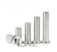 Pasador de Seguridad M4 M5 M6 M8 M10M12 Pasador de Acero Inoxidable 304 Pasador ranurado de Cabeza Plana Pasador de Seguridad Pasador cilíndrico de posicionamientoCon Circlip-M4 (5 Piezas) -30 mm
