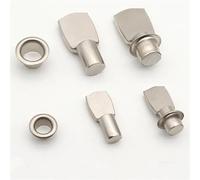 Pasador de soporte para estantes metálicos, Pasadores de soporte for estante, 60 uds., forma cuchara Metal niquelado, 5mm, 7mm, for muebles(7mm cap)