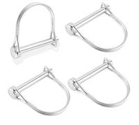 Pasador de tubo plegable, 4 unidades, pasador de seguridad, 4,5 x 45 mm, pasador de acoplamiento en forma de D, pasador de seguridad de acero para muelles, con cierre de bloqueo, para remolques de