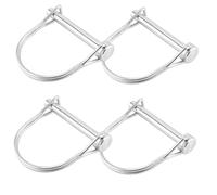 Pasador de tubo plegable, 5 x 35 mm, pasador de acoplamiento en forma de D, perno de seguridad de acero para muelles, con cierre de bloqueo, para remolques de granja, 4 unidades