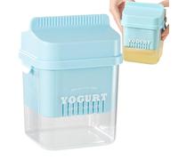 Pasador de yogur seco con tapa - tazón de filtro de queso de gran capacidad para lechería casera | Separador de de leche versátil, fabricante de yogur cubierto, tarro de drenaje de lacto