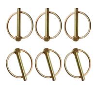 Pasador plegable, 6 unidades, redondos, pasadores plegables, 11 x 65 mm, galvanizado, pasador plegable de seguridad, juego de surtido, para barco, bicicleta, remolque, tractor, cortacésped