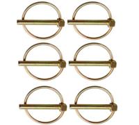 Pasador plegable de 6 unidades, 6 x 50 mm, redondos, aletas plegables, alfileres plegables galvanizados, clavijas de seguridad, juego de surtido, para barco, bicicleta, remolque, tractor