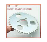 Pasador trasero de T8F-38T, 29mm, plateado, 38 dientes, para Minimoto 43cc, 49cc, ciclomotor de 2 tiempos,