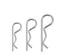 Pasadores de acero inoxidable en forma de R, Juego de pasadores chaveta R con resorte acero al carbono M1.2-M7 25-150 mm(M2.5x45 (20pcs))