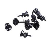Pasadores de Extremo de Guitarra de Metal, Resistencia Al Desgaste 10 Piezas Botones de Correa de Guitarra Estilo Hongo de Alta Dureza Broche Ajustable para bajo de Ukelele (BLACK)
