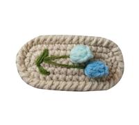 Pasadores de flores de ganchillo, horquillas coloridas hechas a mano, tulipanes de ganchillo, accesorio de punto para niños, pasadores de flores de punto