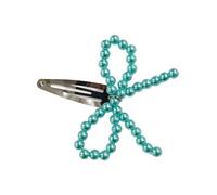 Pasadores de metal con lazo de perlas de imitación, accesorios delicados para el cabello para mujer, decoración de cabello