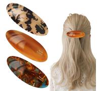 Pasadores de pelo de acetato francés, pasadores grandes de concha de tortuga francesa, pinzas para el pelo, accesorios de regalo para mujeres y niñas, 3 unidades