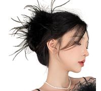 Pasadores de pelo de moda de los años 20, pinza con plumas, elegante accesorio para el pelo de los años 20, uso casual