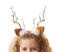 Pasadores de pelo de reno - Accesorio para cabeza navideña con luz LED | Joyas para el cabello festivas para disfraces | Ideal Niños Adolescentes Adultos Disfraces Fiestas Shows Convenciones Diseñador