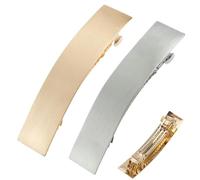 Pasadores de pelo francés, pasadores retro para eventos formales, 3.5 x 0.8 pulgadas, y rectangulares grandes, dorados, plateados, pasadores de metal francés, accesorios para mujeres y niñas