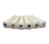 Pasadores de puente Crosby de hueso puro con incrustación de punto de abulón para guitarra acústica de 6 y 12 cuerdas