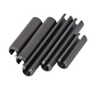 Pasadores de resorte de acero inoxidable, Pasadores de resorte divididos ranurados M5x8-45 mm Acero al carbono negro(M5x25mm-50pcs)