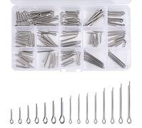 Pasadores Partidos Pasadores de Seguridad de Acero Inoxidable M1 M1.5 M2 M2.5 M3 Pasador Chaveta Kit con Caja de Almacenamiento 15 Tamaño 150 Piezas