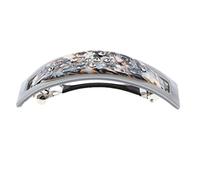 Pasadores vintage de acetato francés - Horquillas grandes de 3.74 pulgadas, material de lujo eterno, sujeción segura para todo tipo de cabello, perfecto para el uso diario, color gris