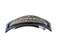 Pasadores vintage de acetato francés - Horquillas grandes de 3.74 pulgadas, material de lujo eterno, sujeción segura para todo tipo de cabello, perfecto para el uso diario, color negro