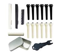 Pasadores y sillines de puente de guitarra ABS de alta calidad con herramienta de extracción de metal, juego completo de mantenimiento para un sonido mejorado, accesorios profesionales de guitarra