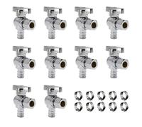 PASAGEIR 10 PCS El cuarto giro de 1/2 pulgada PEX x 3/8 pulgadas de ngulo de compresin Vlvula de parada 1/2 """" PEX x 3/8 """" Angle de compresin OD