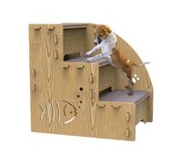 Pasaje de mascotas de madera - perro, rampa de escalador de cama | Escaleras para perros de gato de 3 niveles para un sofá alto y estable rampa interior para alma pequeña