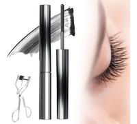 Pasaje de varita de hierro, mascaras de pestañas 3D curling, metal más delgado de metal delgada con resistencia al agua sin ceremonias, alargamiento, grueso, efecto de pestañas postizas (Black)