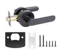 Pasaje negro resistente - Cerradura de manija, cerraduras sin llave con palanca de silenciador para dormitorio, pieza de hardware de mango resistente, mecanismo de entrada distintivo | C