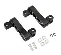 Pasajero Ajustable Para Motocicleta Kit De Montaje De Clavijas De Pie Universales Para Bicicletas Soporte De Extensiones Abrazadera Clavija Carretera Estriberas(Black White)