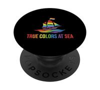 Pasajero de Vacaciones de True Colors At Sea LGBT Pride Cruise PopSockets PopGrip Adhesivo