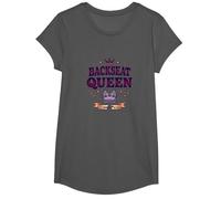 Pasajero Princesa: Viaje por Carretera Queen Royal en el Asiento Trasero Camiseta, Niñas, Asfalto, S