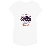 Pasajero Princesa: Viaje por Carretera Queen Royal en el Asiento Trasero Camiseta, Niñas, Blanco, Pequeña