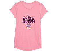 Pasajero Princesa: Viaje por Carretera Queen Royal en el Asiento Trasero Camiseta, Niñas, Rosado, Pequeña