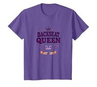 Pasajero Princesa: Viaje por Carretera Queen Royal en el Asiento Trasero Camiseta, Niños, Morado Jaspeado, 2 años