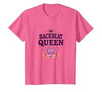 Pasajero Princesa: Viaje por Carretera Queen Royal en el Asiento Trasero Camiseta, Niños, Rosa Jaspeado, 2 años