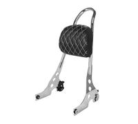 Pasajero Trasero Ajuste para Harley Sportster XL883 1200 X48, almohadilla respaldo trasero desmontable motocicleta, cojín Sissy Bar Respaldo del pasajero extraíble(Rhombus Chrome)
