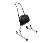 Pasajero Trasero Ajuste para Harley Springer, tren nocturno personalizado, motocicleta estándar, respaldo desmontable barra Sissy pasajeros Cojín portaequipajes(Chrome)