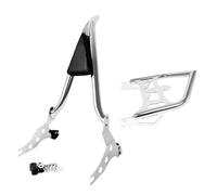 Pasajero Trasero Asidero respaldo Ajuste para Harley Softail Fat Boy Breakout respaldo trasero motocicleta barra Sissy pasajero con portaequipajes Respaldo trasero(Chrome Set)