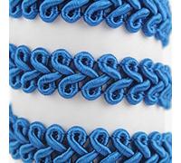 PASAMANERÍA GALÓN TORMES RAYÓN BORDADO ESPIGA 12mm (AZUL, 10 METROS)