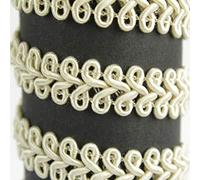 PASAMANERÍA GALÓN TORMES RAYÓN BORDADO ESPIGA 12mm (BEIG, 5 METROS)