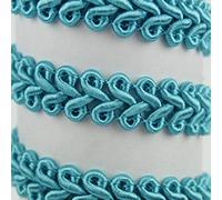 PASAMANERÍA GALÓN TORMES RAYÓN BORDADO ESPIGA 12mm (TURQUESA, 5 METROS)