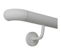 Pasamano Blanco Revestido Acero Inox. Interior Exterior Resistente a la Intemperie Barandilla/Longitud - Arco para Pared, 70 cm mit 2 Halter
