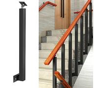 Pasamano de Escalera Montaje Lateral para Terraza/Porche, Poste Barandilla de Escalera Cuadrado, Pasamanos de Metal Ajustable 270°, Soporte Husillo de Barandilla, 1 Pieza(Size:95cm,Color:1PCS)