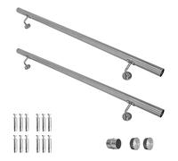 Pasamanos acero inoxidable 316 barandilla baranda pasamanos para pared pared escalera Montaje 40-1000 cm V2Aox, Longitud:250 cm